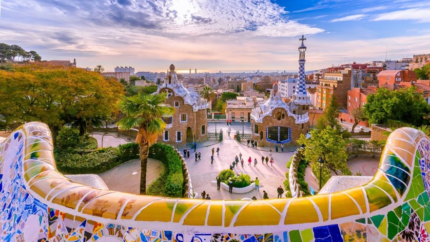 Вид на парк Гуель в Барселоні